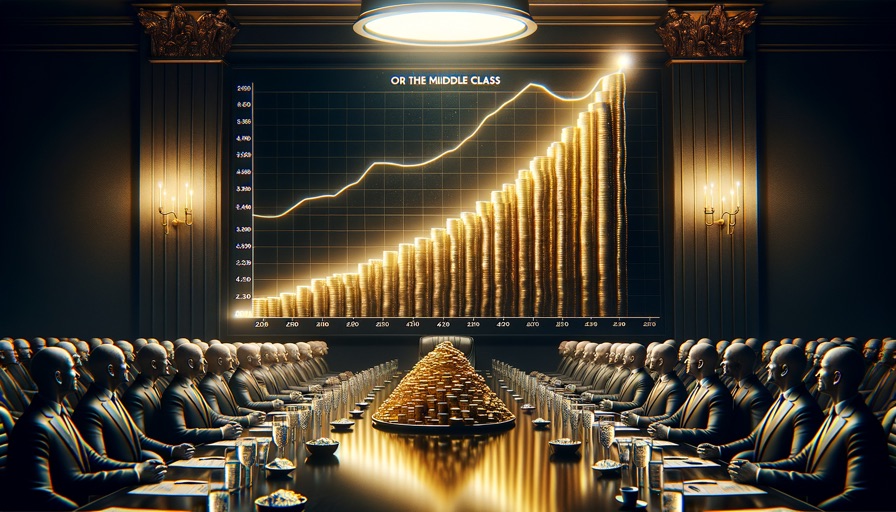 Wealth inequality graph showing the rich getting richer as the middle class shrinks